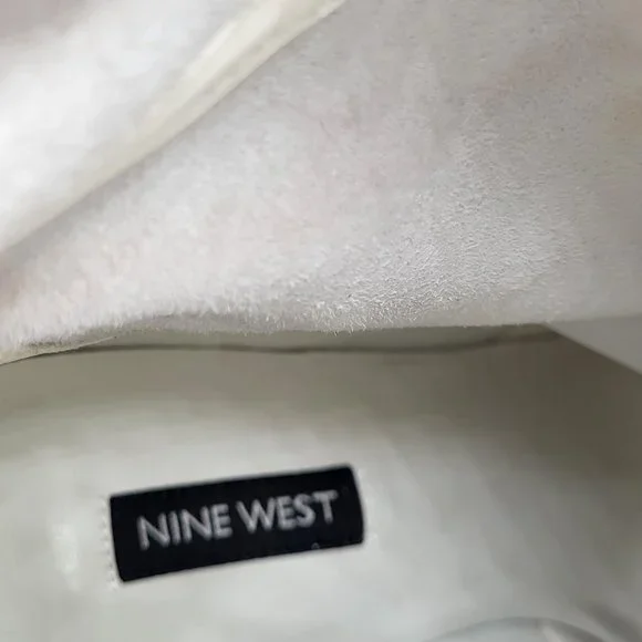 Nine West TIRZAH White Leather Pointed Toe Dress Boots SZ 8.5 - Picture 12 of 13